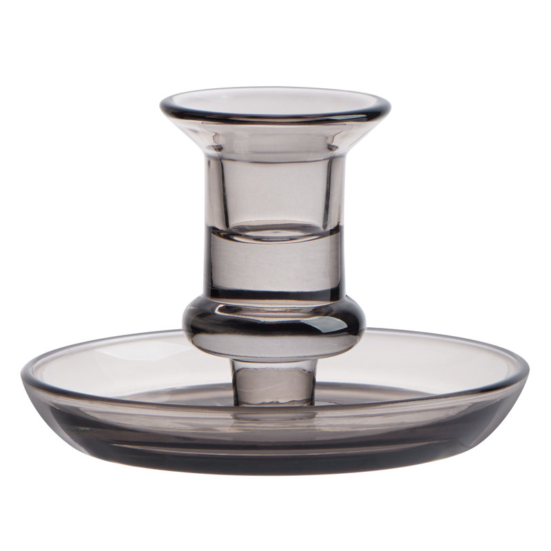Porte-bougie en verre, Gris