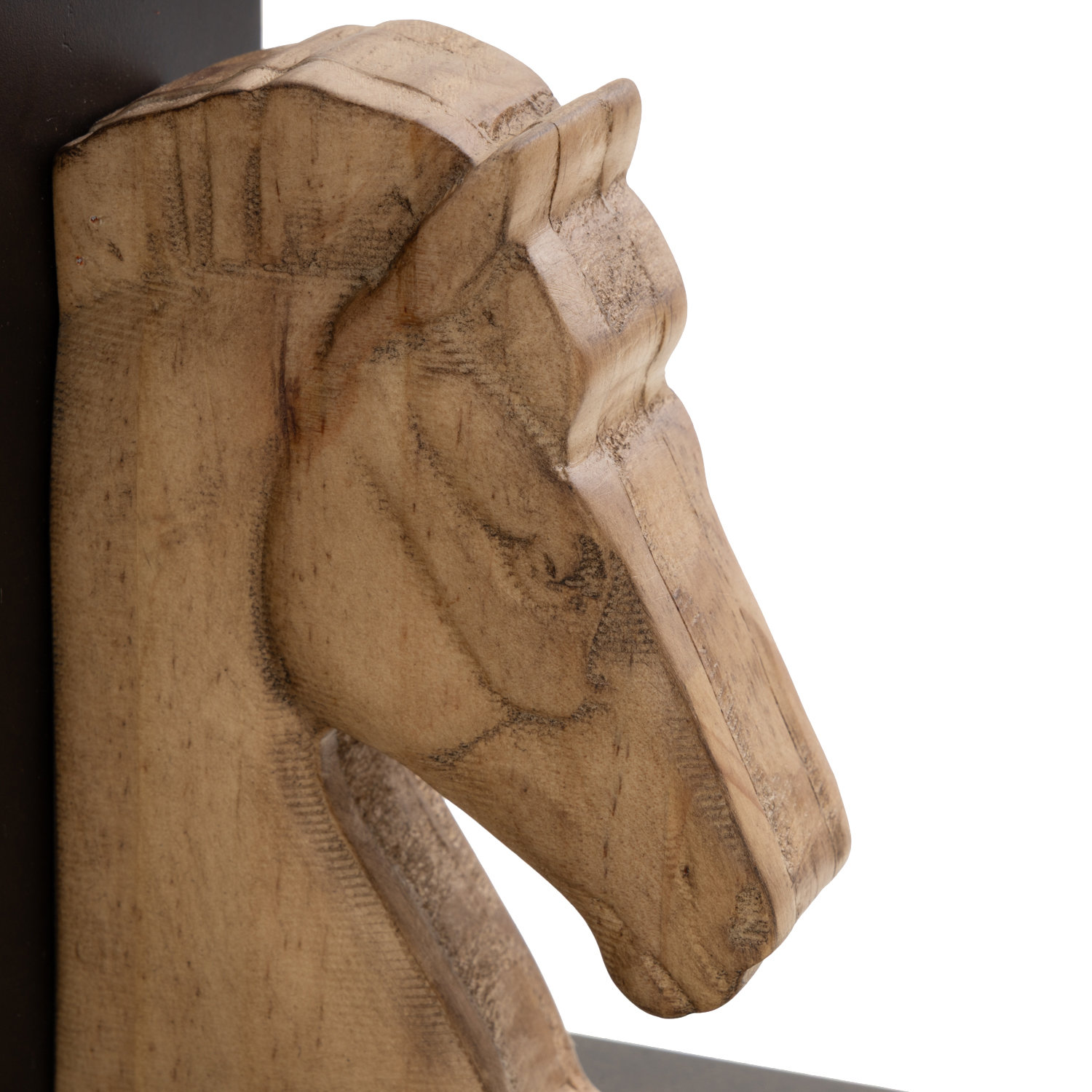 Wood Horse Bookends