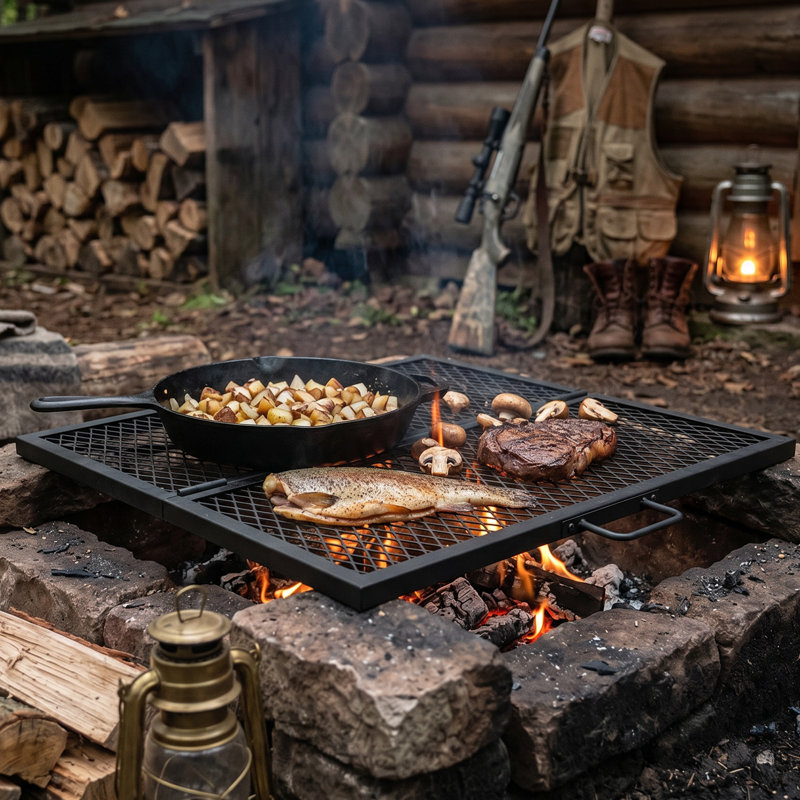 Grille de camping pliante carrée 40 po x 40 po, 1" H x 29.5" W x  24" D