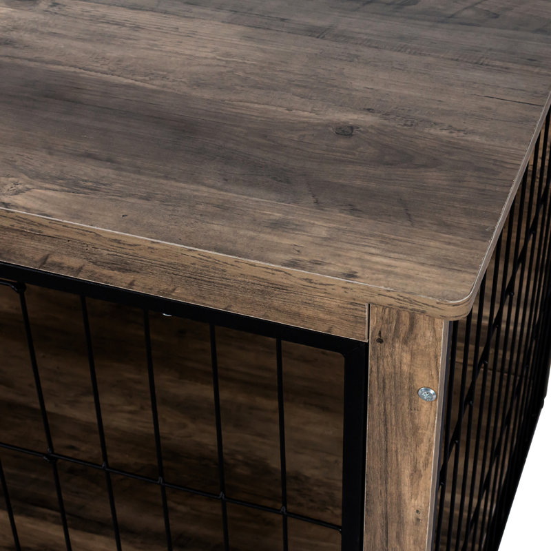 Mobilier de chenil spacieux pour animaux avec portes doubles - douillet pour l'intérieur