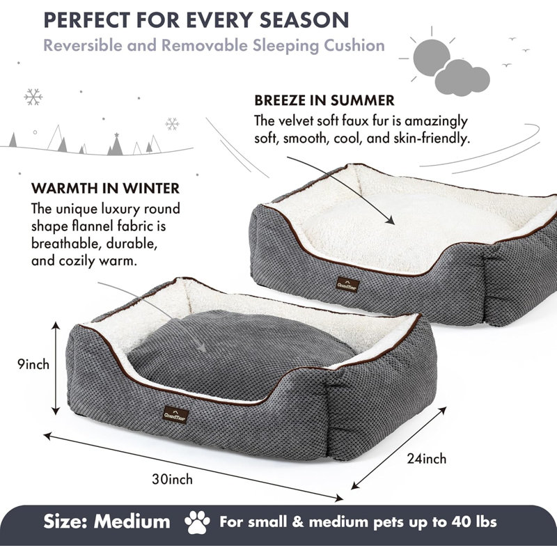 X-Large Silver Orthopedic Flannel Dog Bed