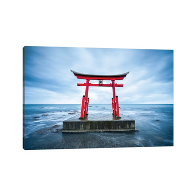 Red Torii Gate In Shosambetsu by Jan Becke - Wrapped Canvas Gallery-Wrapped Canvas Giclée