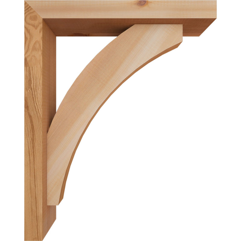 Thorton Block Bracket with Offset Brace, 20 x 16, 3 1/2"W Western Red Cedar (Smooth)