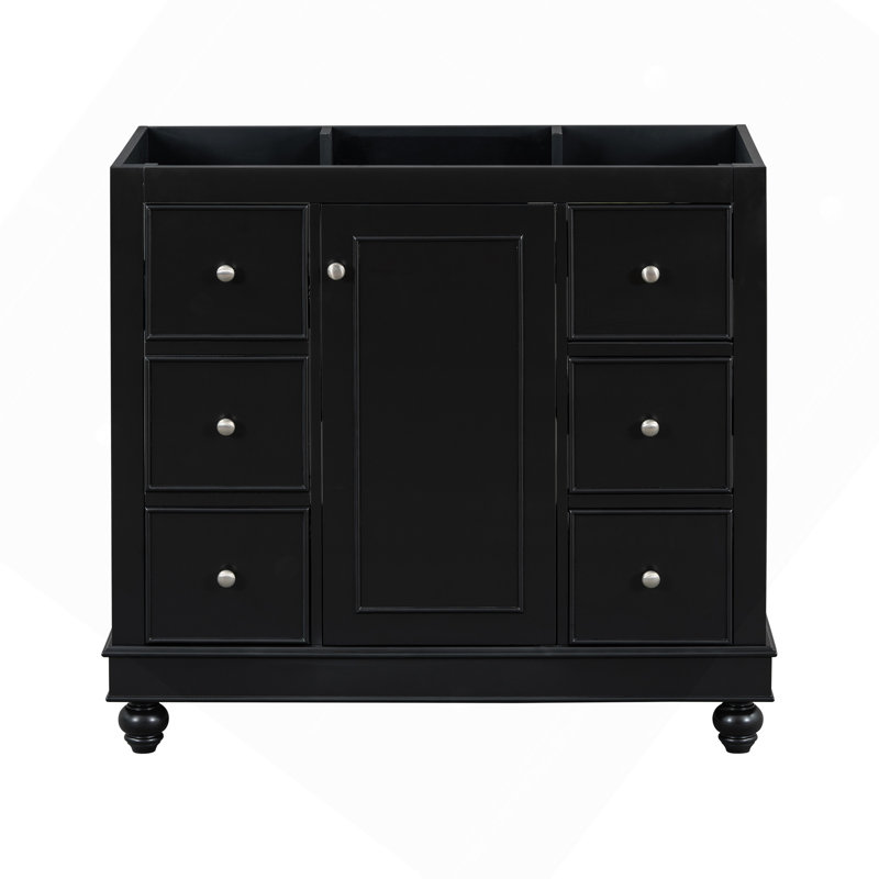 [Cabinet seulement] Meuble-lavabo noir de 36 po (lavabo non inclus)