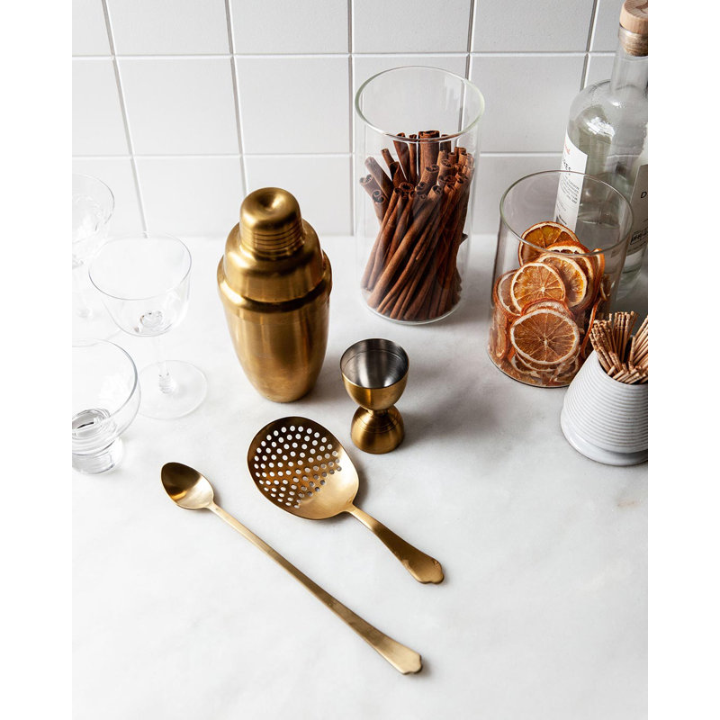 Gold-Brushed Stainless Steel Julep Strainer