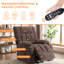 Fauteuil inclinable de massage manuel en tissu convivial avec deux porte-gobelets et télécommande chauffante et de massage-108780530
