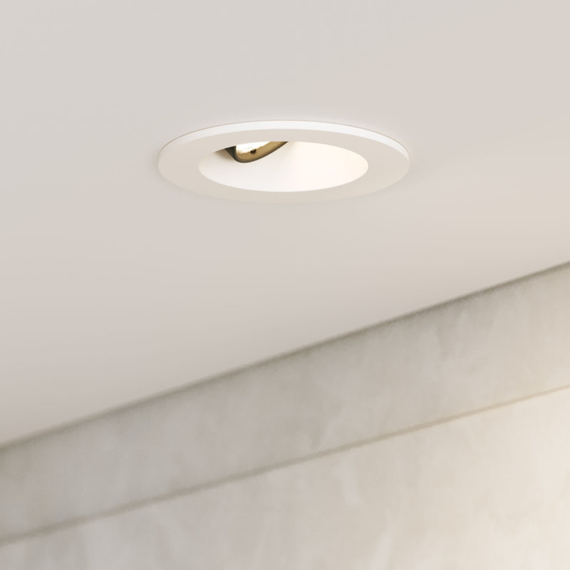 CSL Forme 3 po DEL encastrée, orientation réglable, rénovation, bordure ronde, 2700K, Blanc semi-brillant