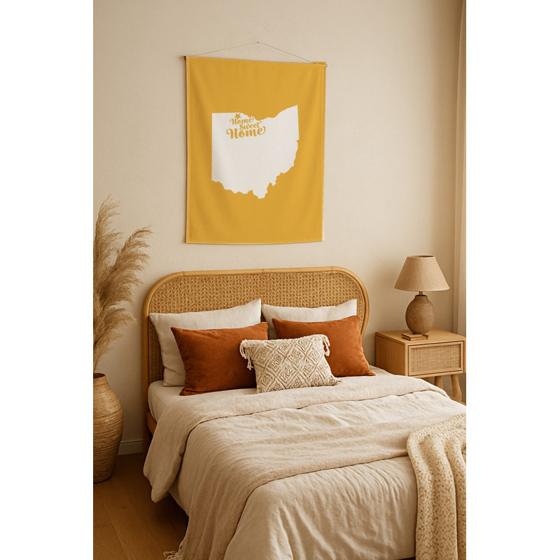Douce maison de Toledo — Silhouette de l'Ohio State — Tapisserie murale tissée portrait, 70" H x 50" W