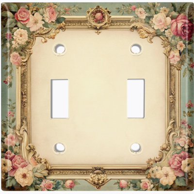 Couvercle de plaque d'interrupteur en métal; Bascule florale rétro de taille standard US 2
