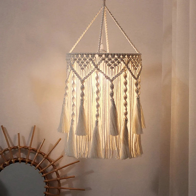 Cotton Drum Lamp Shade in Beige