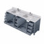 Meuble-lavabo double 84 po X P 22 po D, plateau en quartz blanc et ensemble de robinet-25486104
