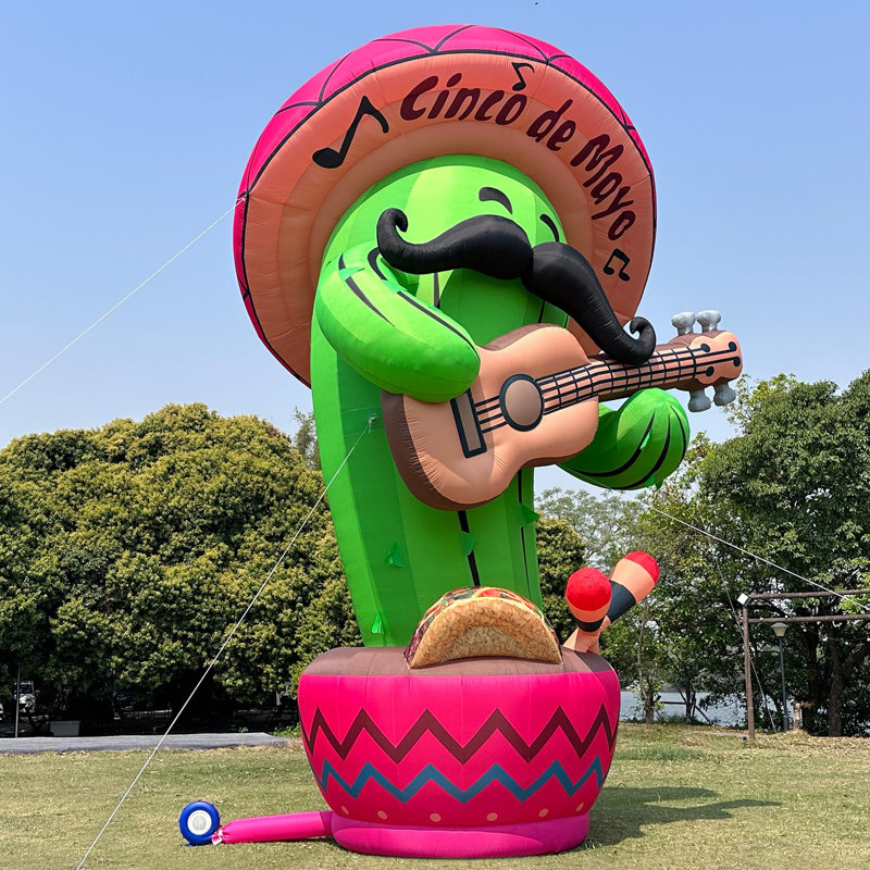 Décoration de cactus gonflable géante de 25 pi avec souffleur et décoration de jardin Wellcomer pour fêtes et événements Cinco de Mayo
