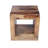 16 Inch Cube Shape Rosewood Side Table With Floor Shelf.