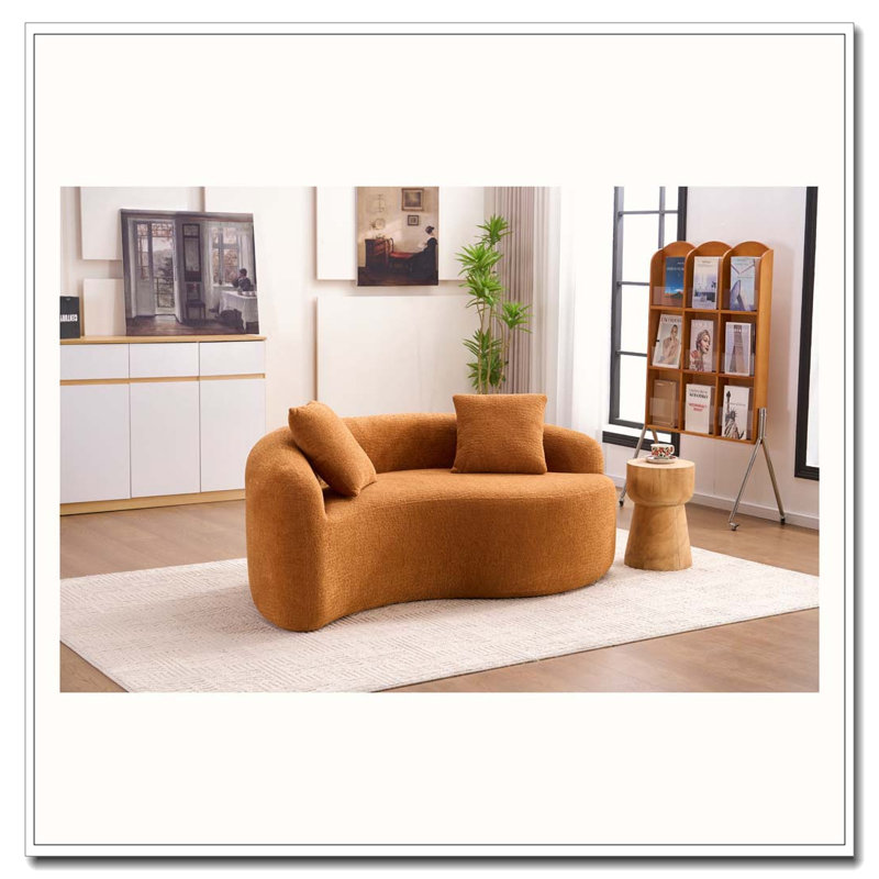 Canapé modulaire courbé en chenille, Orange