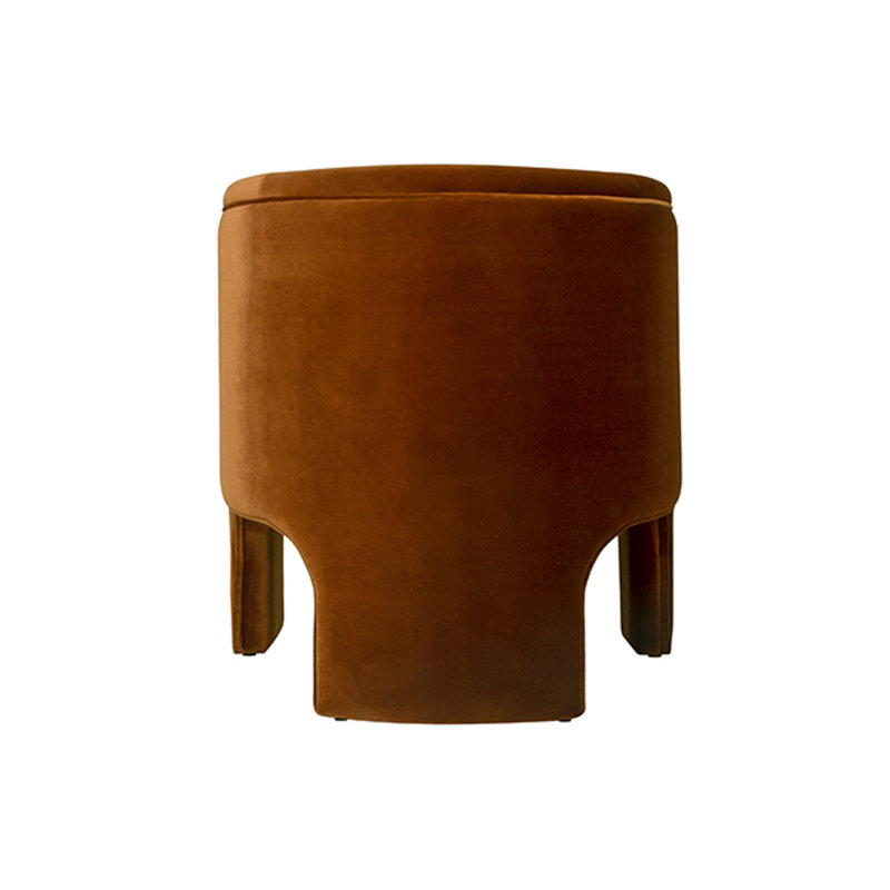 Lansky Upholstered Barrel Chair, Rust Velvet