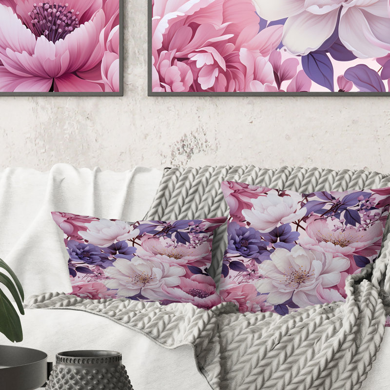 Motif botanique printanier fleurs mauves III - imprimé floral