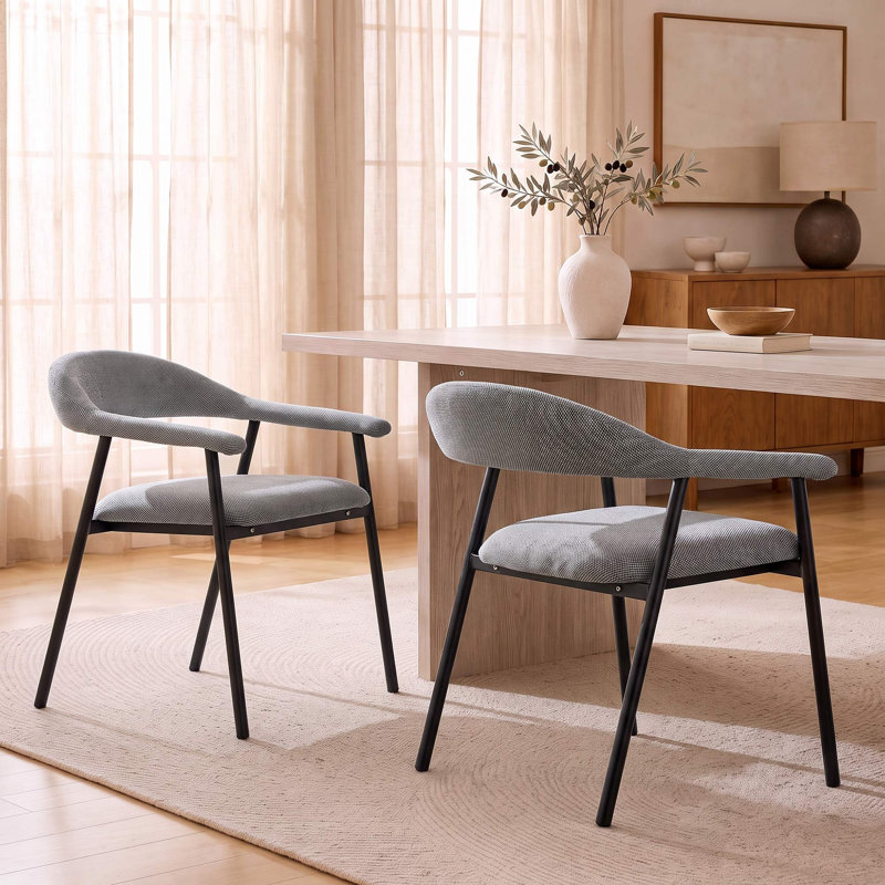 Cotswold 49 H Upholstered Dining Chair, Grey, 2
