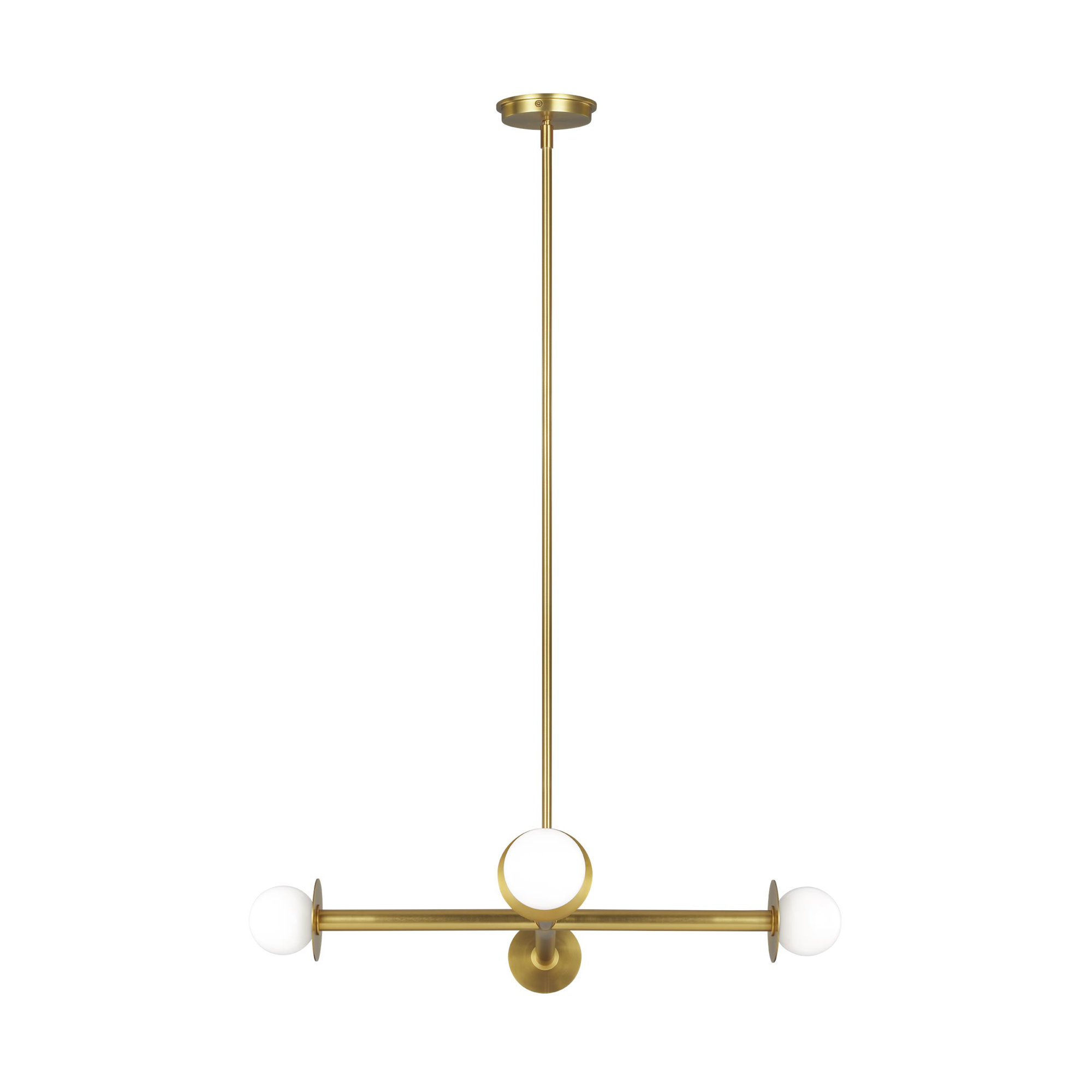 Allegra 30" W 4-Light Metal Linear Chandelier, Burnished Brass