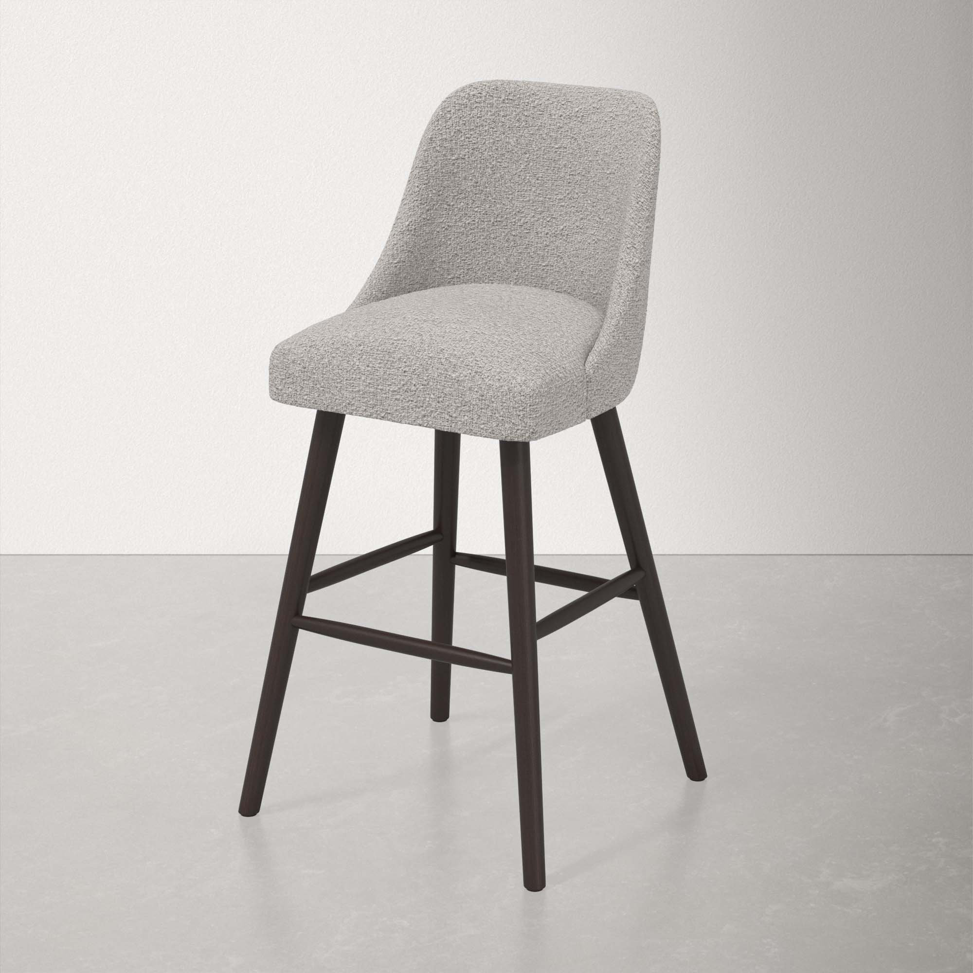 Gallie Stool, Classic Elephant Boucle, Espresso, Bar Stool (31" Seat Height)
