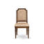 Chaises Parson avec chaises rembourrées en tissu de polyester beige, ensemble de 2, noyer antique-430610292-430610301