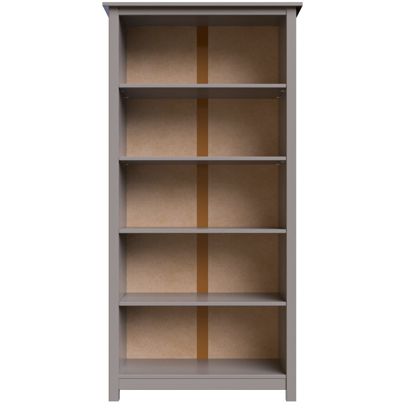 Bibliothèque en bois de pin massif Albrecht, Gris