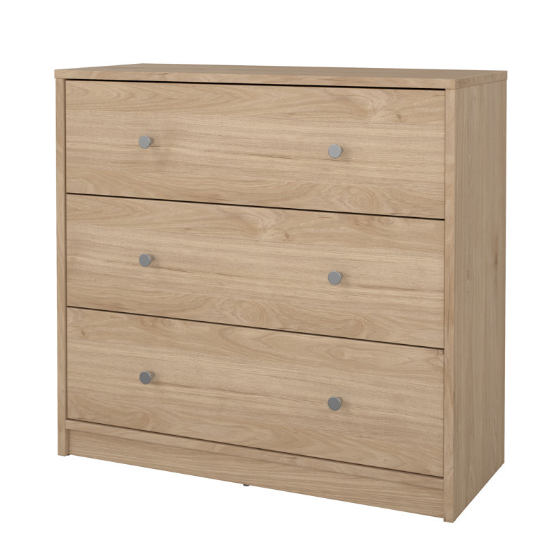 Clanton 3 Drawer 28.5'' W Dresser, Jackson Hickory