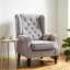 Chaises d'appoint hautes à oreilles, chaise moderne en bois de polyester gris pour la maison