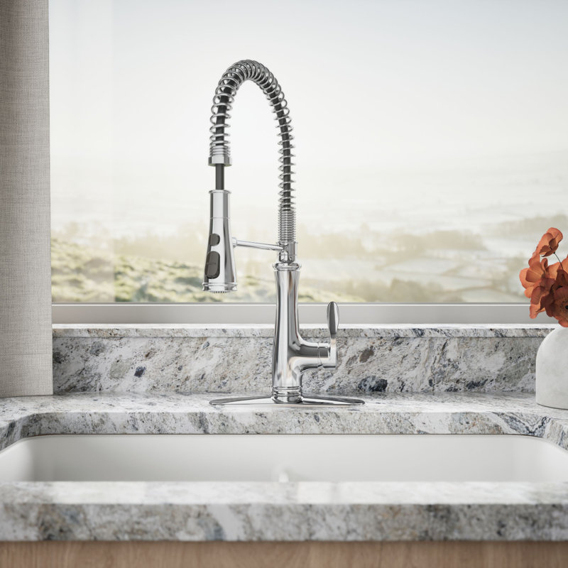Bellera® Pull Down Single Handle Kitchen Faucet, Polished Chrome