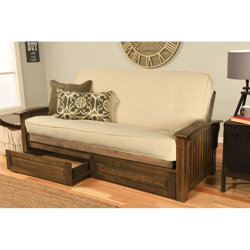 Structure de futon pleine largeur et matelas 83 po Stratford, Oui, Canton crème