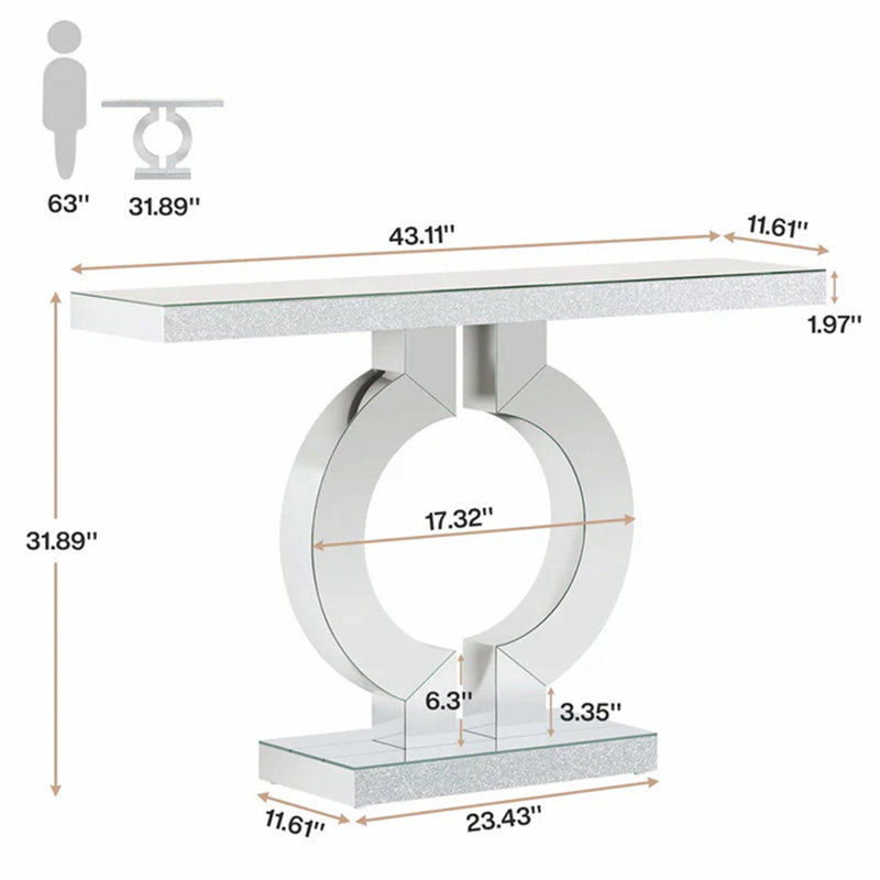 Mirrored Hall Table,Sofa Table,Console Table,Nightstand