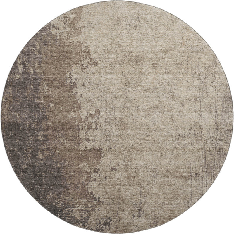 Premium Machine Washable Woodall AMF1912 Abstract Rug, Round 8'