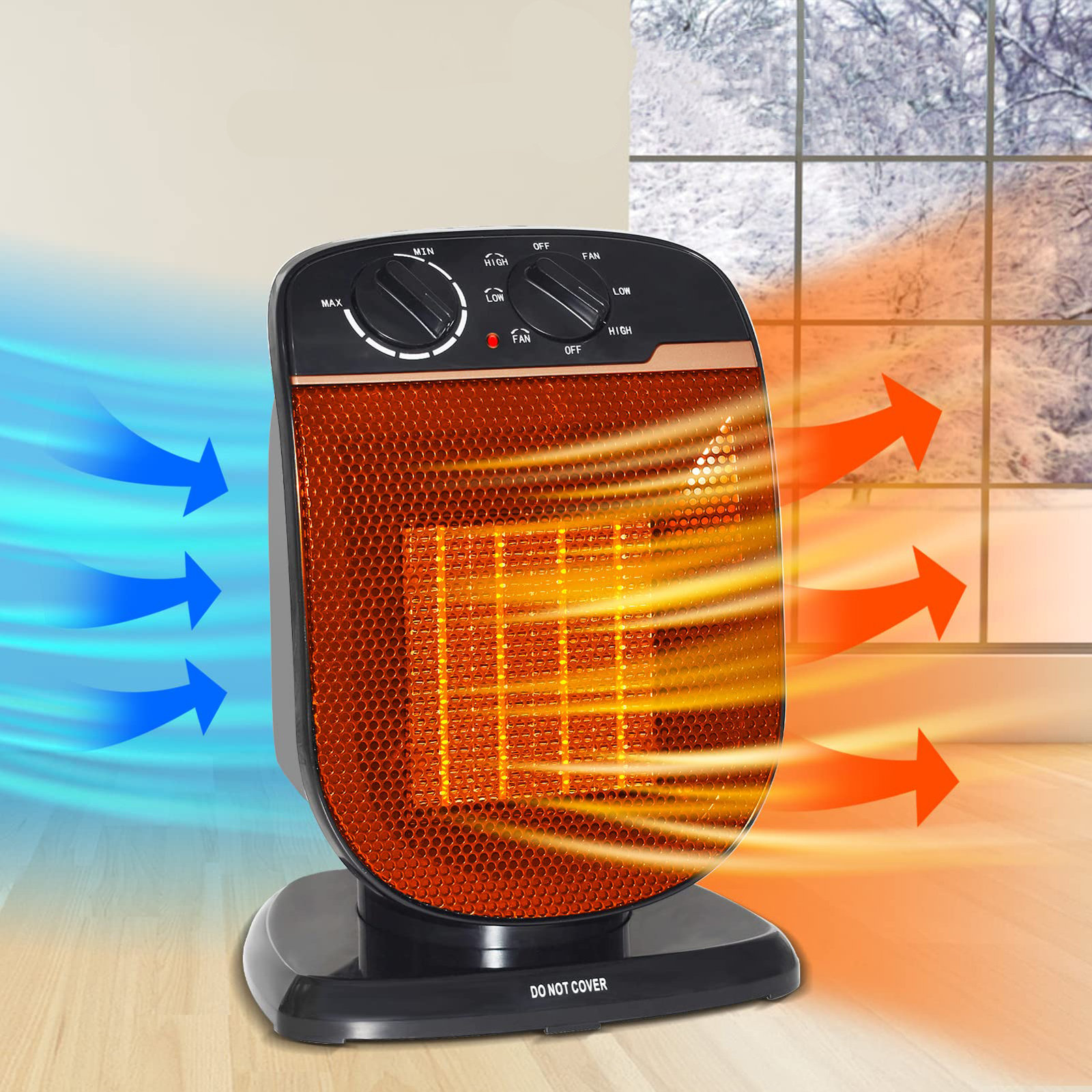 New Electric Heater Portable Vertical Household Heater PTC Ceramic