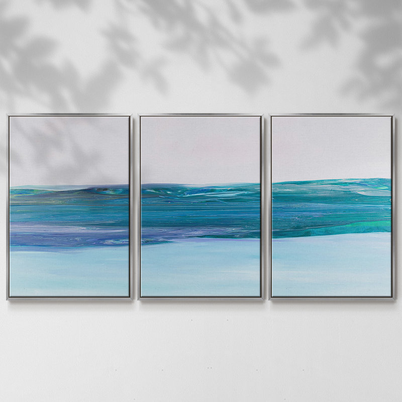 " Easy Does It " 3 - Pieces, Silver    , 36" H x 75" W x 2" D
