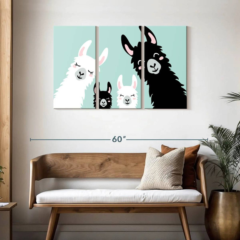 Brampt Fun Llamas, 28" H x 45" W