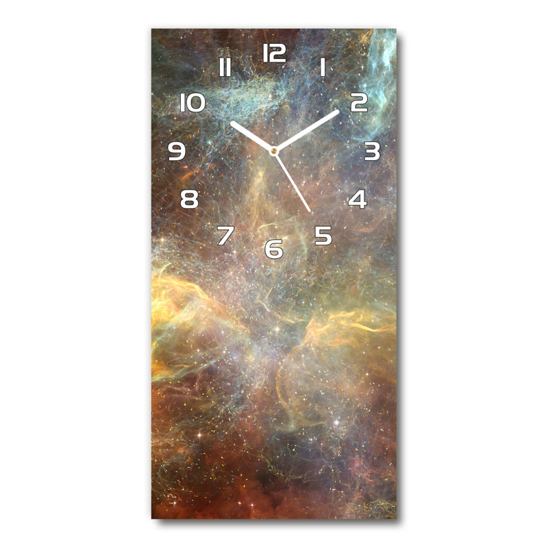 Jamerian Glass Wall Clock, Brown/White
