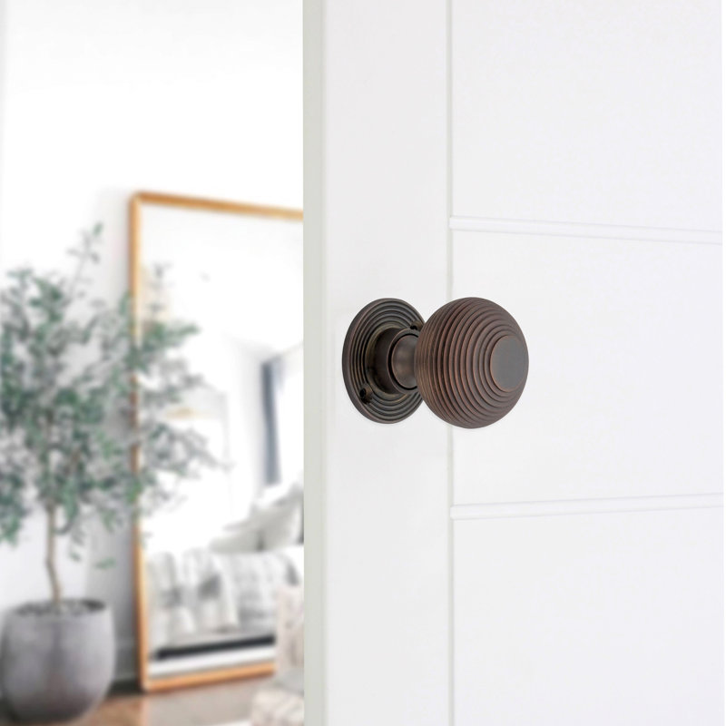 Beehive 50mm Rim/Mortice Door Knob, Bronze