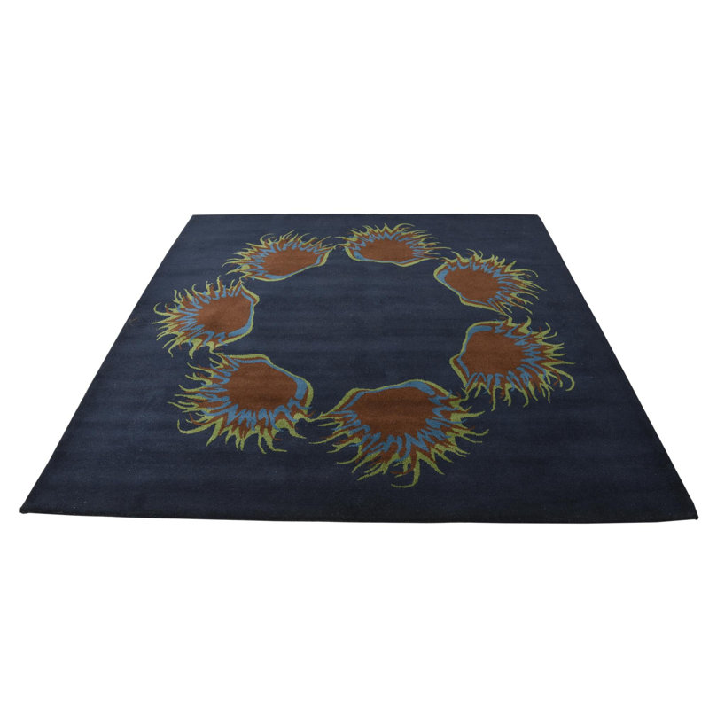 Tapis carré bleu marine Otto