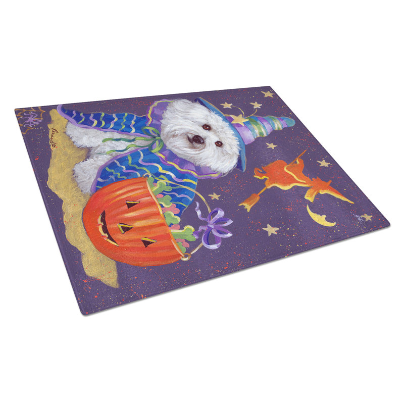 Planche à découper en verre Caroline's Treasures Beagle Halloweenie, Bichon frisé « Boo »