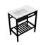 Lavabo de console de salle de bain en céramique 32 "x 18,5" avec trop-plein et pieds noirs