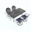 Ensemble de salle à manger 5 pièces en aluminium coulé résistant aux intempéries, comprenant 4 chaises pivotantes et une table rectangulaire avec cadre-243309709