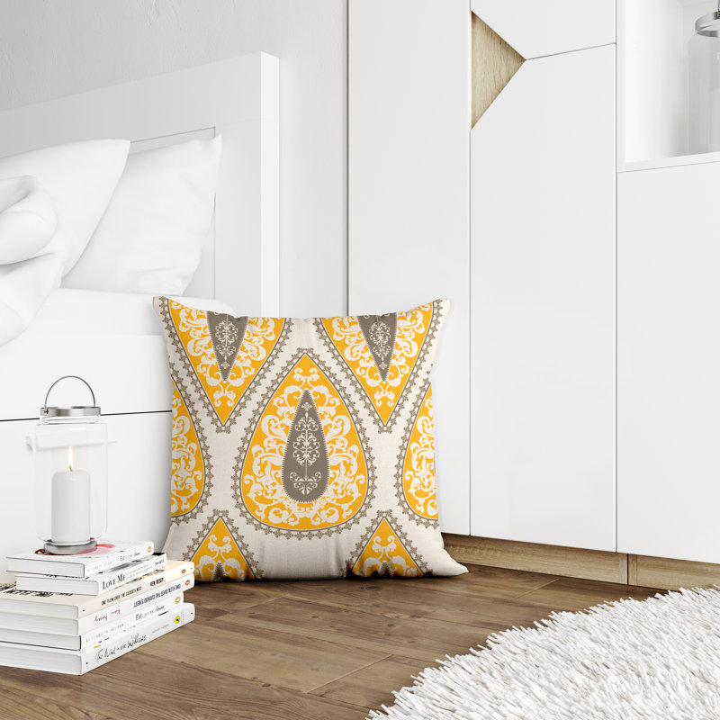 Housse et insert de coussin décoratif en polyester, L 19 po x H 19 po, Jaune