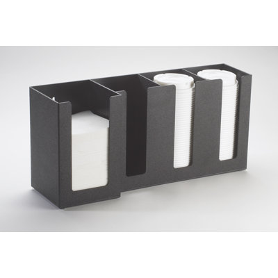 Classic 4-Section Countertop Cup, Lid, and Napkin Organizer