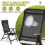 Ensemble de salle à manger rectangulaire en aluminium pour 6 personnes avec trou pour parasol et fauteuils inclinables pliés en L de 83 po-1645253934