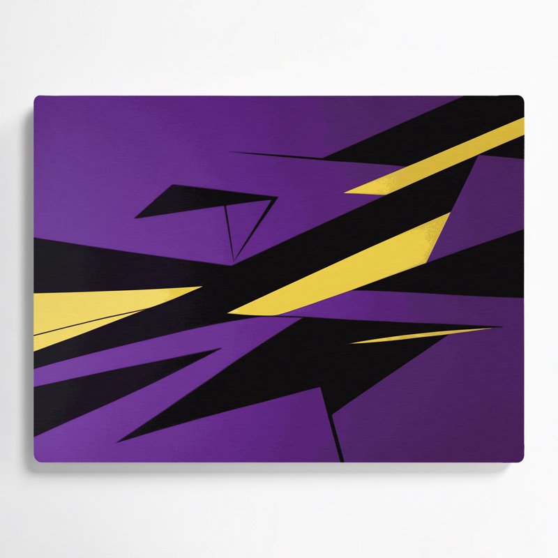 «Geometric Abstraction 10», art mural en métal mauve, H 11 po x l 14 po