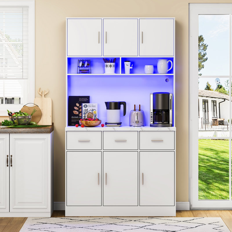 180cm Kitchen Pantry, White