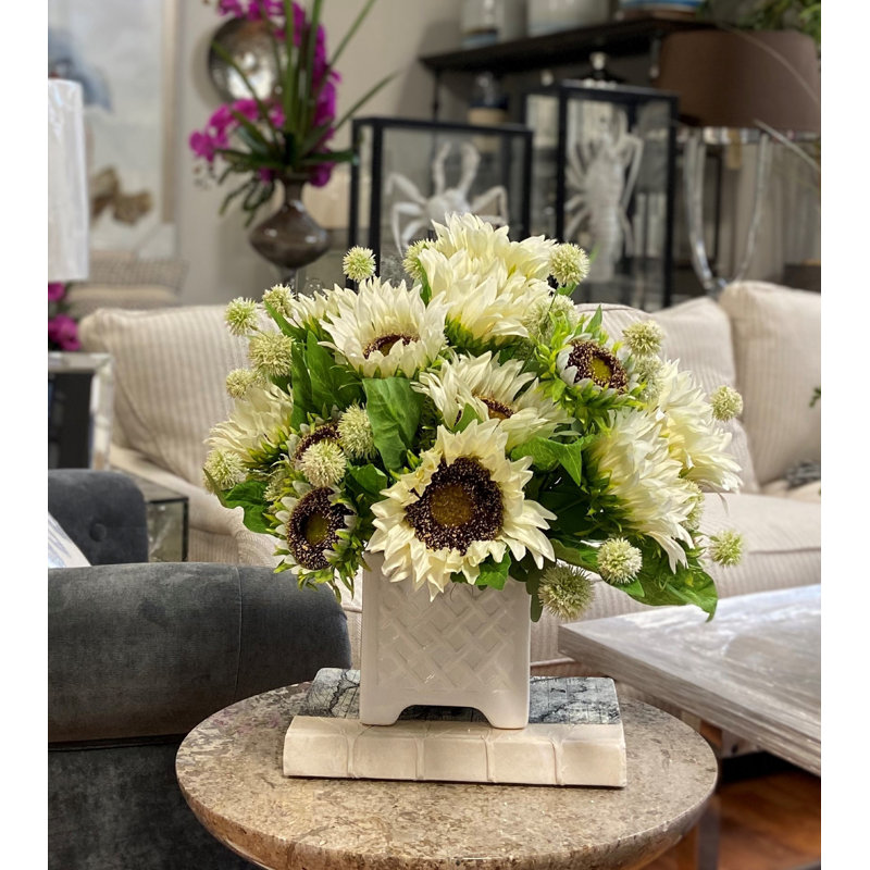 Arrangement floral tournesol en pot Adelia