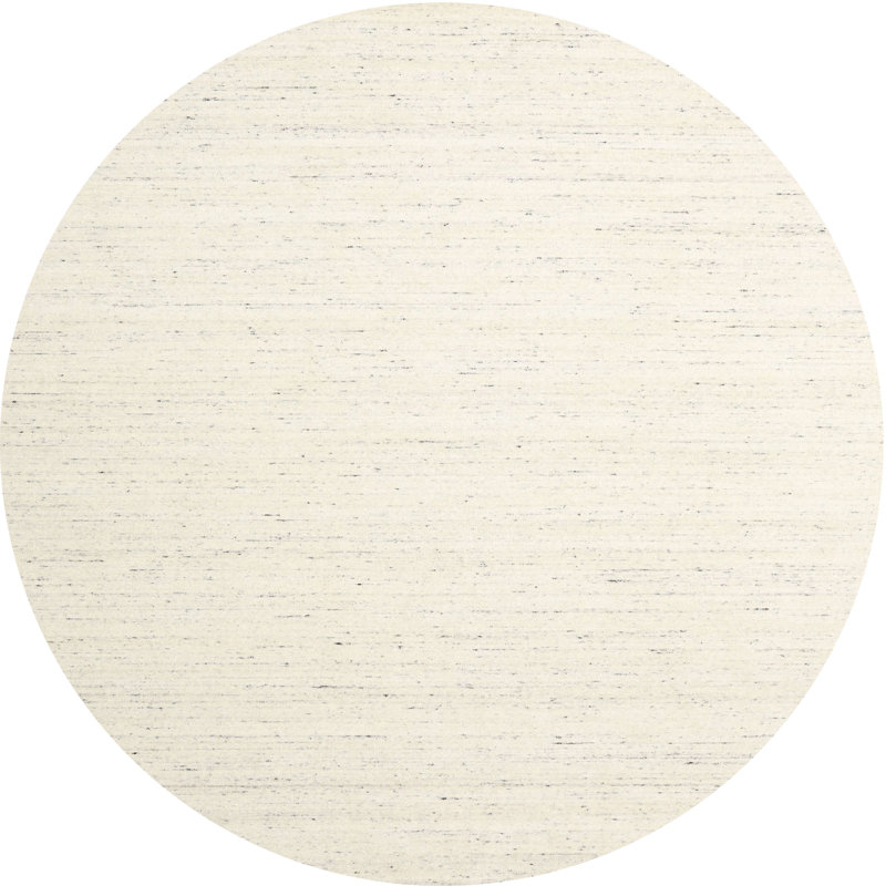 Tapis contemporain gris, Rond 7 pi