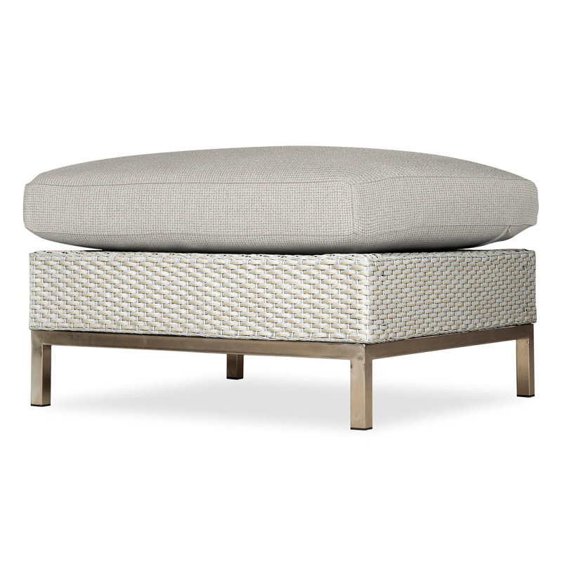 Elements Outdoor Ottoman, Cottage Pepper, Antique White