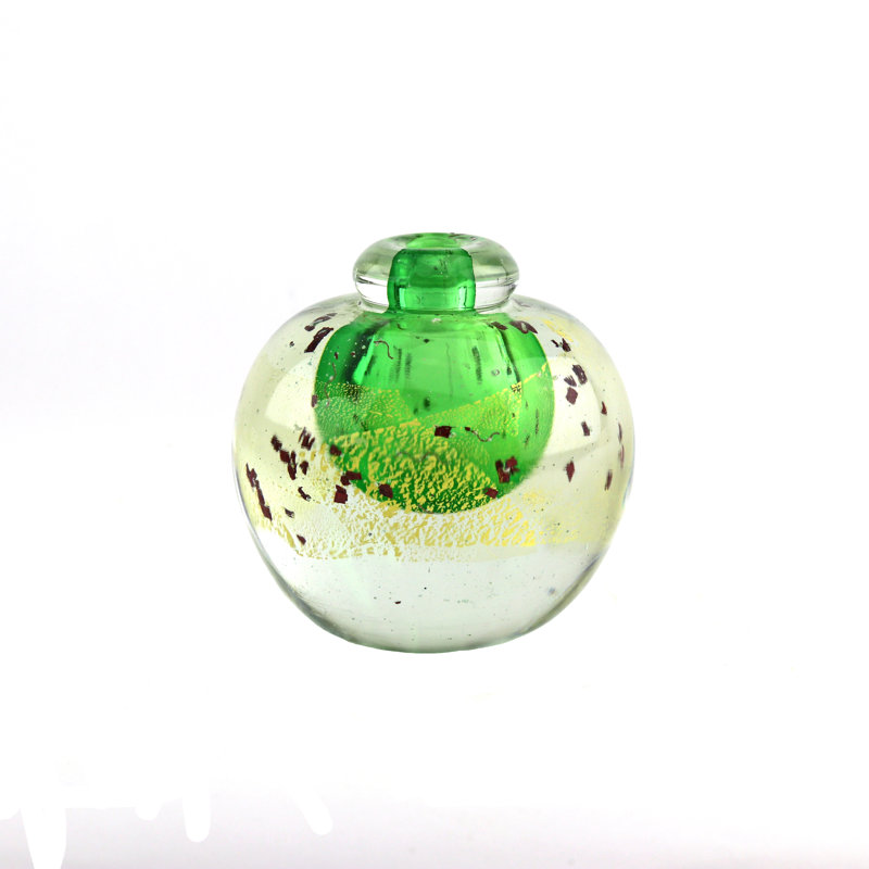 Nancy European Art Glass Vase Green