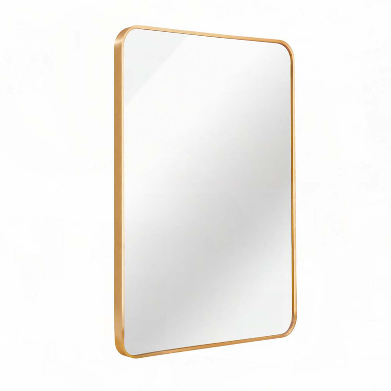 22x30 Inch Metal Framed Rectangular Bathrrom Mirror for Wall, 30" x 22", Gold
